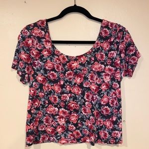 stretchy floral crop top